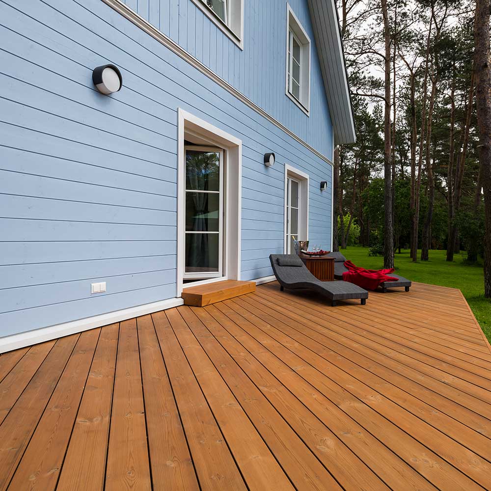 Thermory pine oiled decking